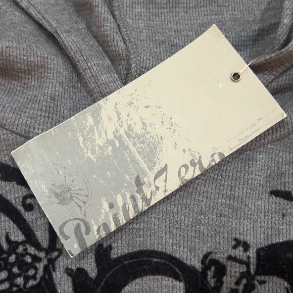 NWT! Vintage Y2K Gray Skull Hoodie Long Sleeve Shirt - Men's Size Large - NEW - Picture 3 of 9